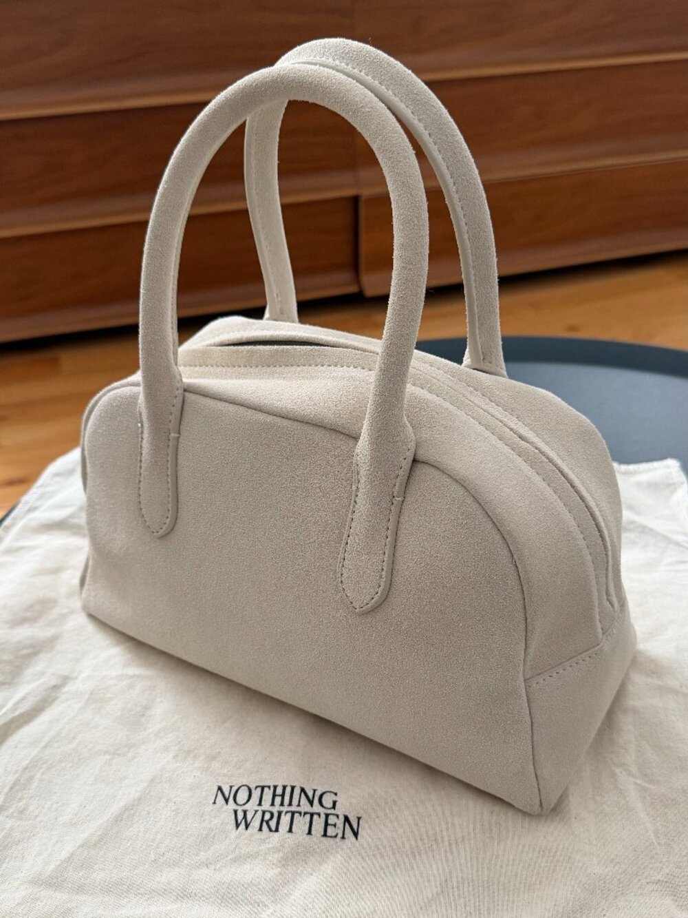 Nothing Written brand Suede Top Handle Bag - Medium